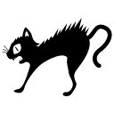 ステッカー ネコg 選べるサイズ・カラー 毛が立つ猫/何かにびっくり/驚いたねこ/威嚇する猫/CAT/猫/ハロウィン 車のドレスアップに/おしゃれステッカー/アクリルプレート/パーテーション/車/ガラス/窓/スケボー/かっこいい/装飾/デコ/[メール便送料無料]