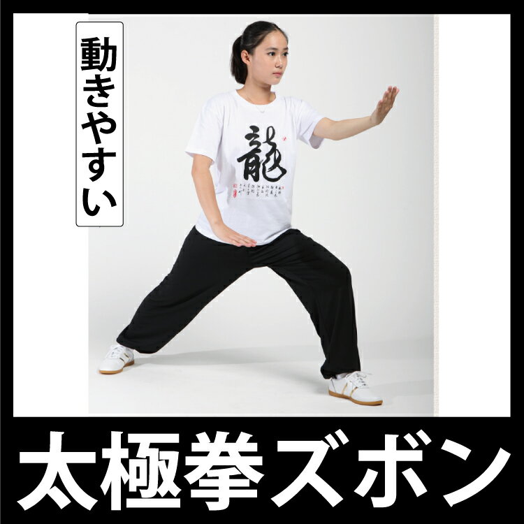 太極拳パンツ カンフーパンツ 武術 気功 武術太極拳 形意拳 八卦掌 内家拳 ブラッ...