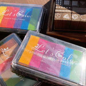 スタンプ台 カラフル 油性 グラデーションスタンプインクパッド スタンプインク おまかせ2個セット 布用インク グラデーションカラー お名前スタンプ 布 カラーおまかせ スタンプ台 スタンプパッドバーゲン 年賀状印刷 年賀状作成ソフト セール