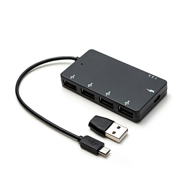 USB 4口 平型 マイクロUSB 123ボタン付 