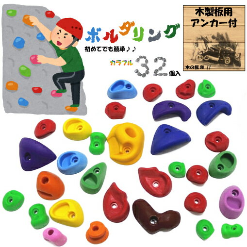 クライミングホールド ボルダリング ホールド 木材用アンカー付き クライミング 登山 練習 ストレッチ ダイエット 子供部屋 筋力強化 スポーツ 競技 五輪種目 オリンピック種目 傷あり