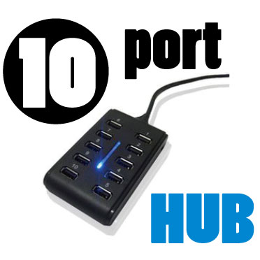 リニューアル スリムタイプ USBハブ 10ポート 買い回り USB2.0対応 オンオフ電源ボタン付き HUB 10ポート/コネクタ/タコ足/コードすっきり/スイッチ付き/送料無料