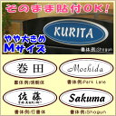 簡単!貼付表札・だ円(Mサイズ:6×16cm)・枠ライン (メール便なら→)【送料無料】