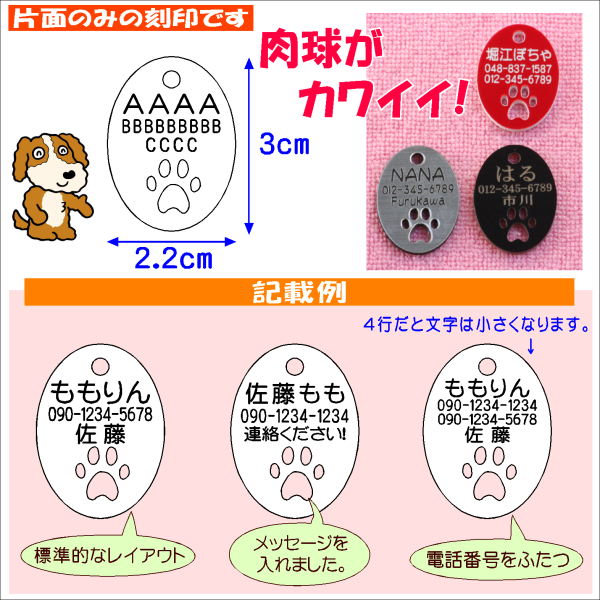 迷子札・だ円足あと　（メール便なら→）【送料無料】