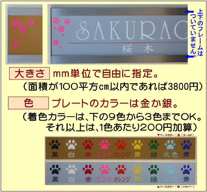 カラフル表札・さくら&ネーム/ネーム (メール...の紹介画像2