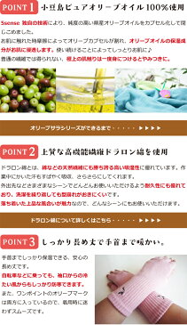 【オリーブサラ指なし手袋★日本製★】スマホ、パソコンの操作時/オリーブオイル配合でしっとり/チクチクしない/しっかり長め丈で手首まで暖か/外出用/朝の寒い時の家事用に/指先カット