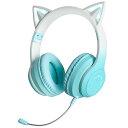 猫耳ヘッドホン ワイヤレス Bluetooth5.1 発光 折りたたみ マイク付き 有線 無線両用 イヤホン 軽量 通気性 柔らかい ネコ耳ヘッドフォン サイズ調節可能 ゲーム用 可愛い 虹色変換 飾り グラデーションカラー 女性 大人用(2)