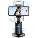 【新登場】スマホ用ジンバル 自動追跡ホルダー 360°顔追跡 卓上三脚 顔認識 iKuma自撮り雲台 360°回転 スマホ 雲台 手振制御 補助ライト付き US...
