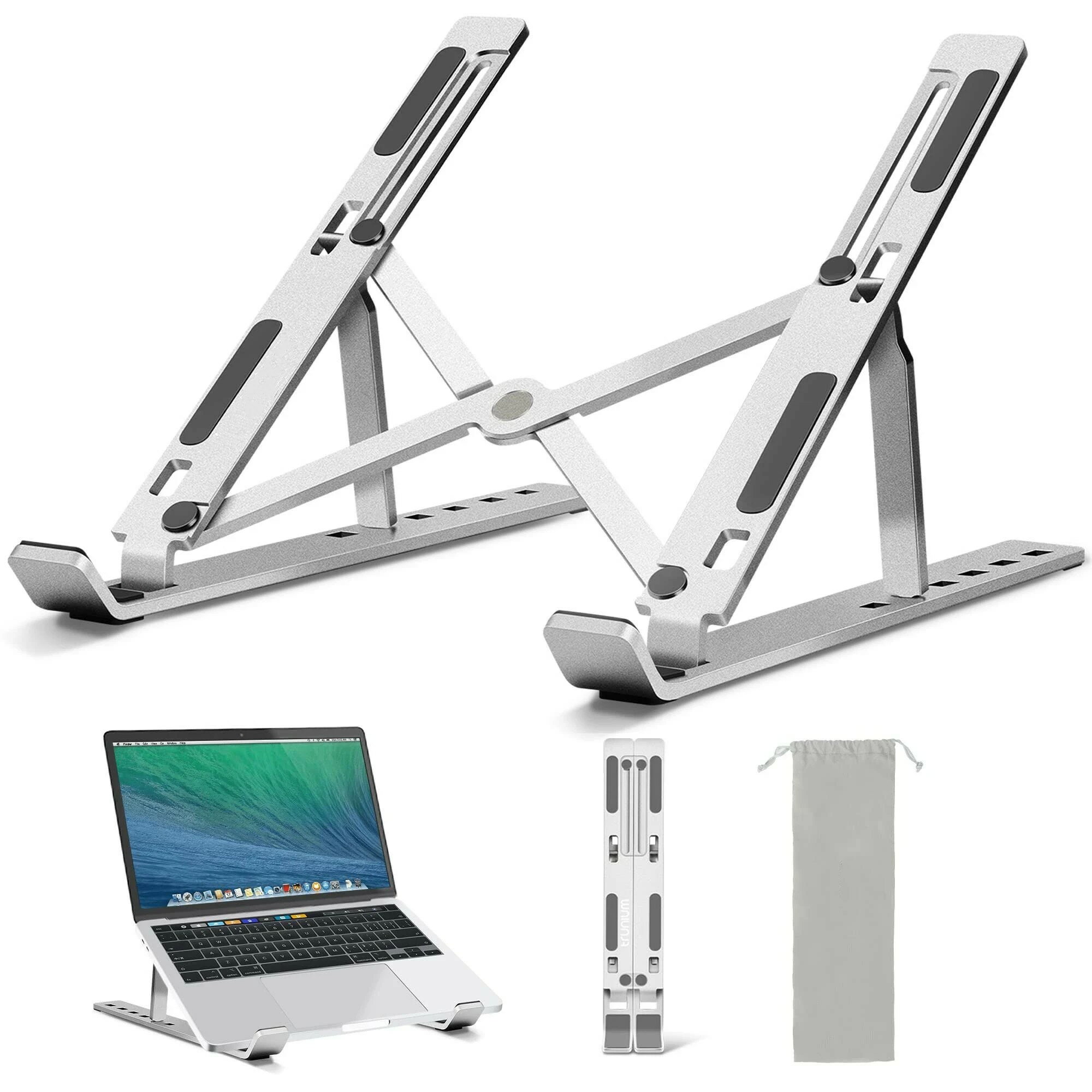 ノートパソコンスタンド タブレットスタンド PCスタンド 折りたたみ式 6段階調節可能 滑り止め 放熱性優れ アルミ合金製 姿勢改善 MacBook/iPad/...
