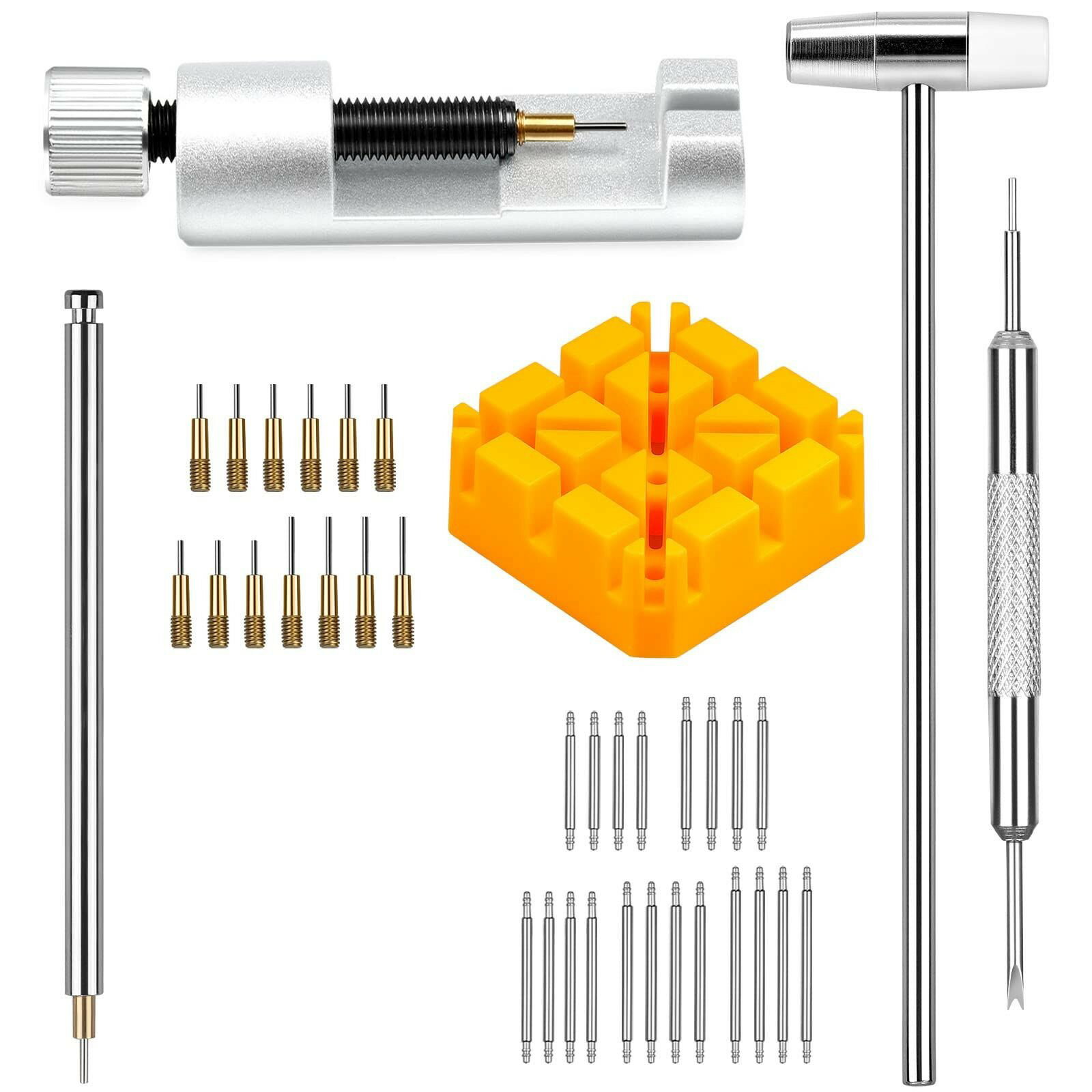 時計ベルト調整工具セット、交換、バネ棒外し 、腕時計 ピン抜き、20個 バネ棒、13個 交換針