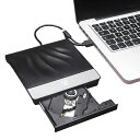 USB3.0 DVDドライブ 外付け + Type C 外付けdvdドライブ2IN1 超高速 読取・書込(給電ケーブル付き) ポータブルドライブ CD/DVDプレイヤー PC/ノートパソコン 対応, ブラック CD/DVDドライブ 静音 焼損防止(2)