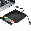 DVDドライブ 外付け USB 3.0 ポータブルドライブ CD/DVDプレイヤー PC/ノートパソコン 対応, CD/DVD読取・書込 電力不足時も安定動作持ち, ブラック CD/DVD(2)