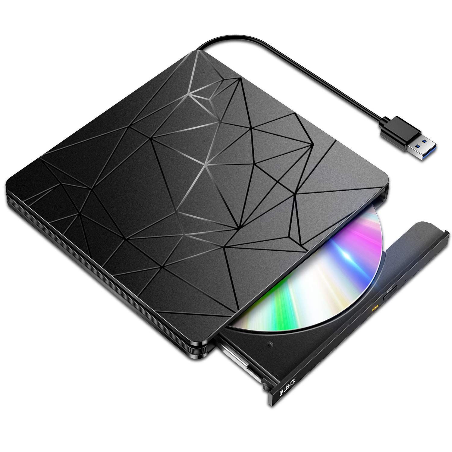 DVDドライブ 外付け 【進化バージョン USB3.0】 ポータブルドライブ CD/DVDプレイヤー CD/DVDドライブ 静音 高速 軽量 スリム コンパクト CD/DVD読取・書込