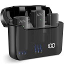 【2人同時使用可】 ピンマイク ワイヤレス iPhone用ピンマイク 大容量600mAh充電式収納ケース付 ピンマイク単体6時間再生/合計72時間再生 急速充電 360°集音 ノイズ軽減 LEDディスプレイ残量表示 プラグ&プレイ