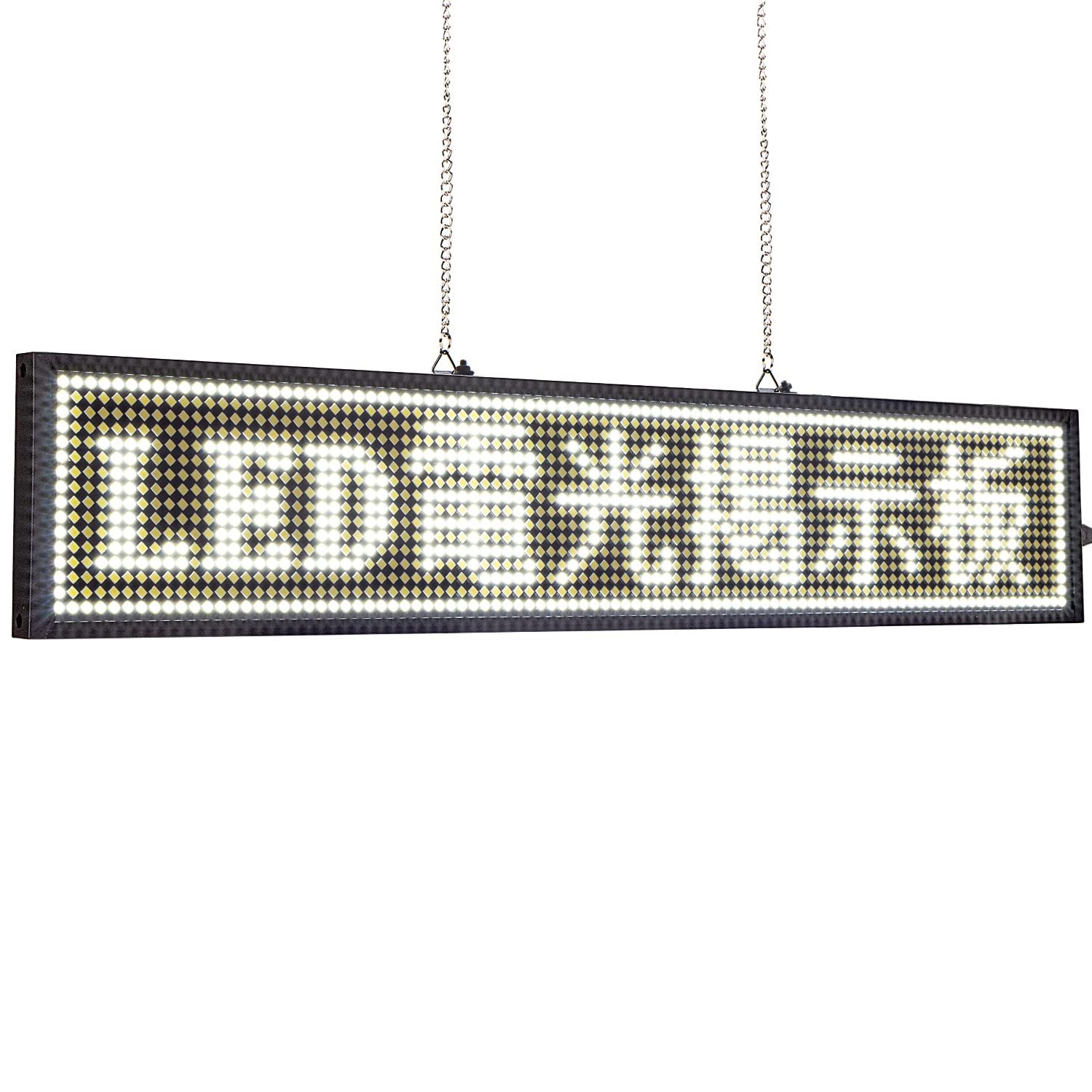 LED電光掲示板 超薄型白色LEDボード LEDサインボード LEDメッセージボード 店舗看板 多言語対応 屋内用 軽量看板 50X9.6CM 16X96ドット