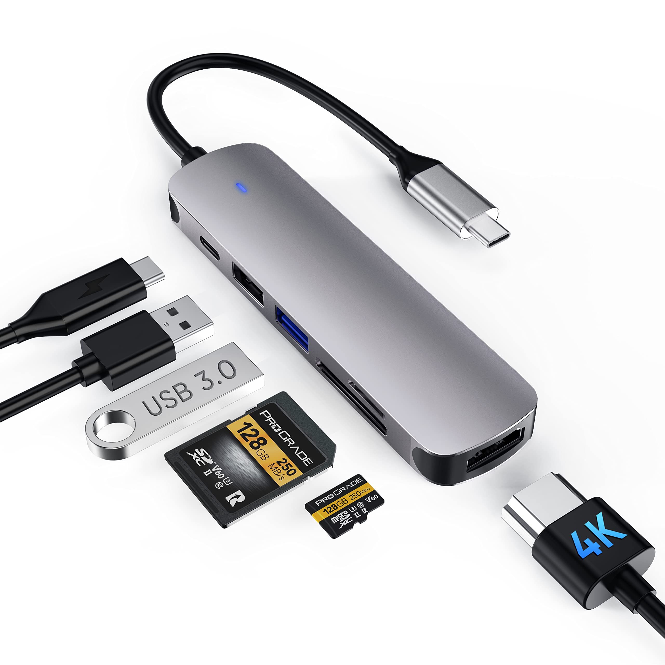 楽天SUTAIRU【2023新作&プロレベル】USB ハブ 6-in-1 USB C ハブ 100W 急速充電 USB3.0ポート搭載（最大5Gbps高速データ転送） 4K高画質出力 HDMIポート PD3.0 Type-Cポート microSD&SDカード