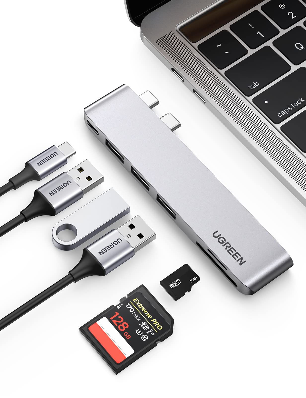 MacBook Pro Airp USB-Cnu SD/TFJ[hXbg𓋍ڂMacBook AirA_v^[ USB Cnu USB 3.0x3 Thunderbolt 3 MacBook Air 2020 2019 2018,