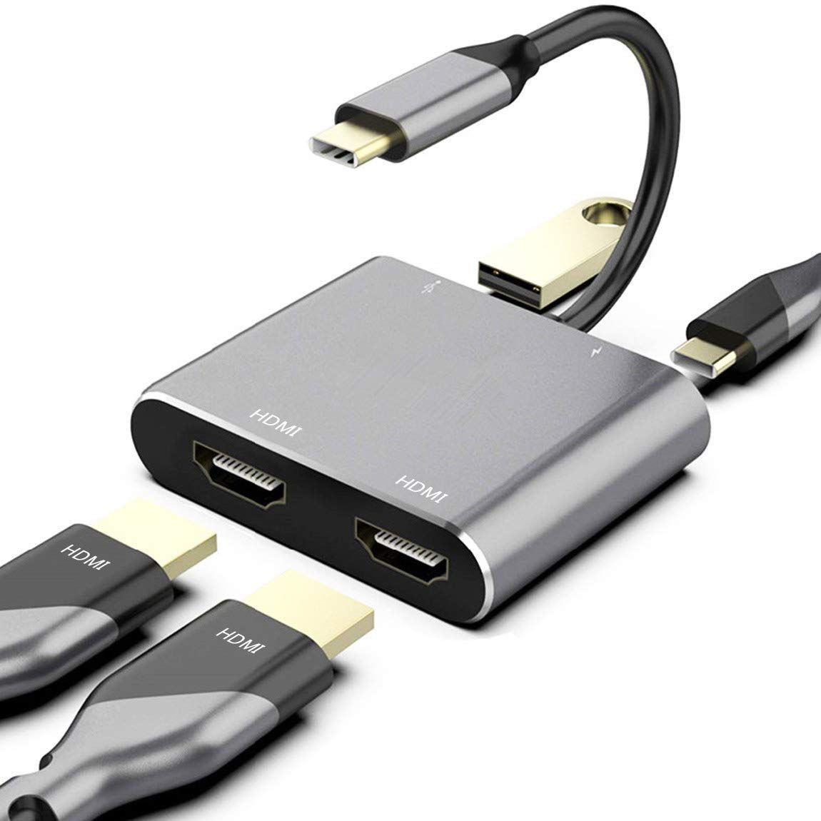 USB Type CfAHDMIA^v^ 4K𑜓x 2HDMI|[g+USB 3.0|[g+USB^CvC PD[d|[g USB C HDMI ϊA_v^- 4K fA HDMI A_v^ 4 in 1 Type C to HD