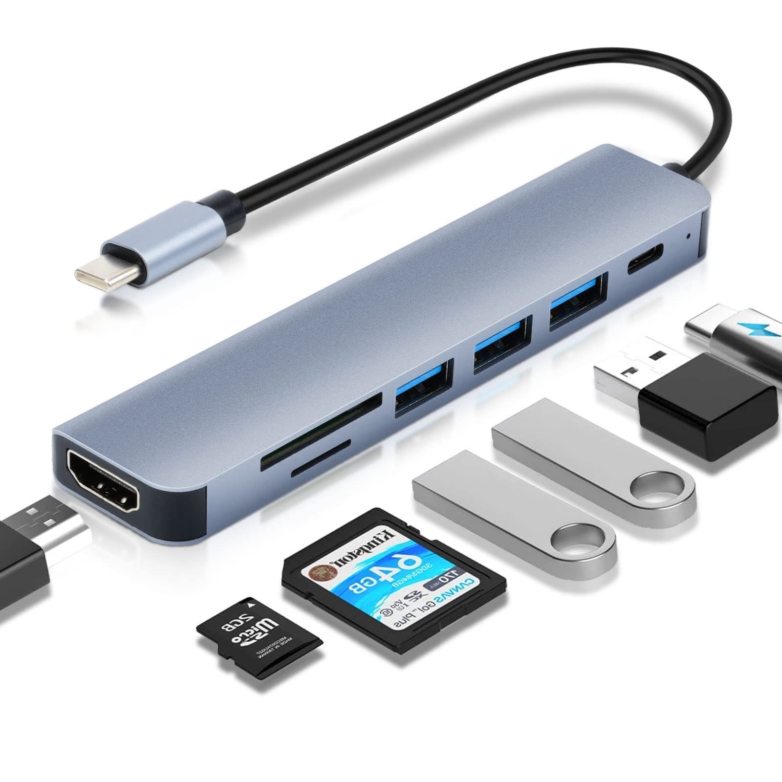 USB C nu 7-in-1 ϊA_v^ USB nu }`|[g 4K HDMIo USB3.0|[g 5Gbpsf[^] 100W PD USB-C|[g }[d SD/TFJ[hXbg Hی type-c nu