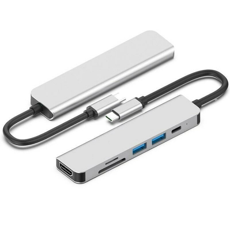 USB Type-C 5in1 USB C nu 30cm 5|[g ϊA_v^ USB3.0 SD J[h [_[ TF J[h [_[ PD [d |[gtype c adapter Vo[ MacBook 12 MacBook