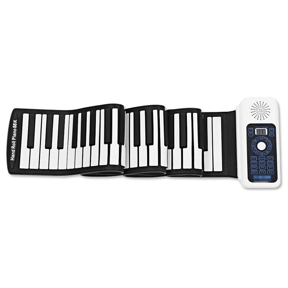 88キーハンドロールアップピアノポータブル折り畳み式電子ソフトキーボードキッド音楽玩具 知育玩具 音楽ギフト