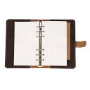 システム手帳 スケジュール帳 a6メモ帳 ルーズリーフ バインダーノート 6穴 高級PU革手帳 横罫/方眼/空白ページ クラフト色 付箋メモ用紙付き 特殊罫ノート 韓国風 人気 文房具 学用品 プレゼント コーヒー色(3)