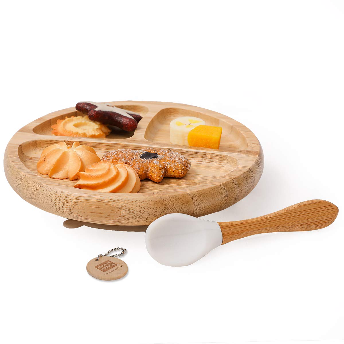 ベビー食器 吸盤 竹食器 1セット ホワイト 離乳食 食器 プレート スプーン 食品級シリコン 自分で食べる くっつく 電子レンジ可 高温消毒 ひっくり返らない ベビー 子供 皿 食事 滑り止め 幼児 出産祝い ギフトのサムネイル