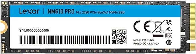 Lexar NM610PRO 500GB  SSD PCIe Gen 3.0~4 NVMe M.2 2280 ǎő 3,300MB b
