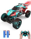 ラジコンカー こども向け オフロード 4WD 四輪駆動 操作時間70分 バッテリー2個 RCカー 1/16スケール 五つライトモード 水スプレー 2.4GHz おもちゃ クリスマス プレゼント 子供 男の子 小学生 中学生 贈り物 国内承認済み 日本語マ