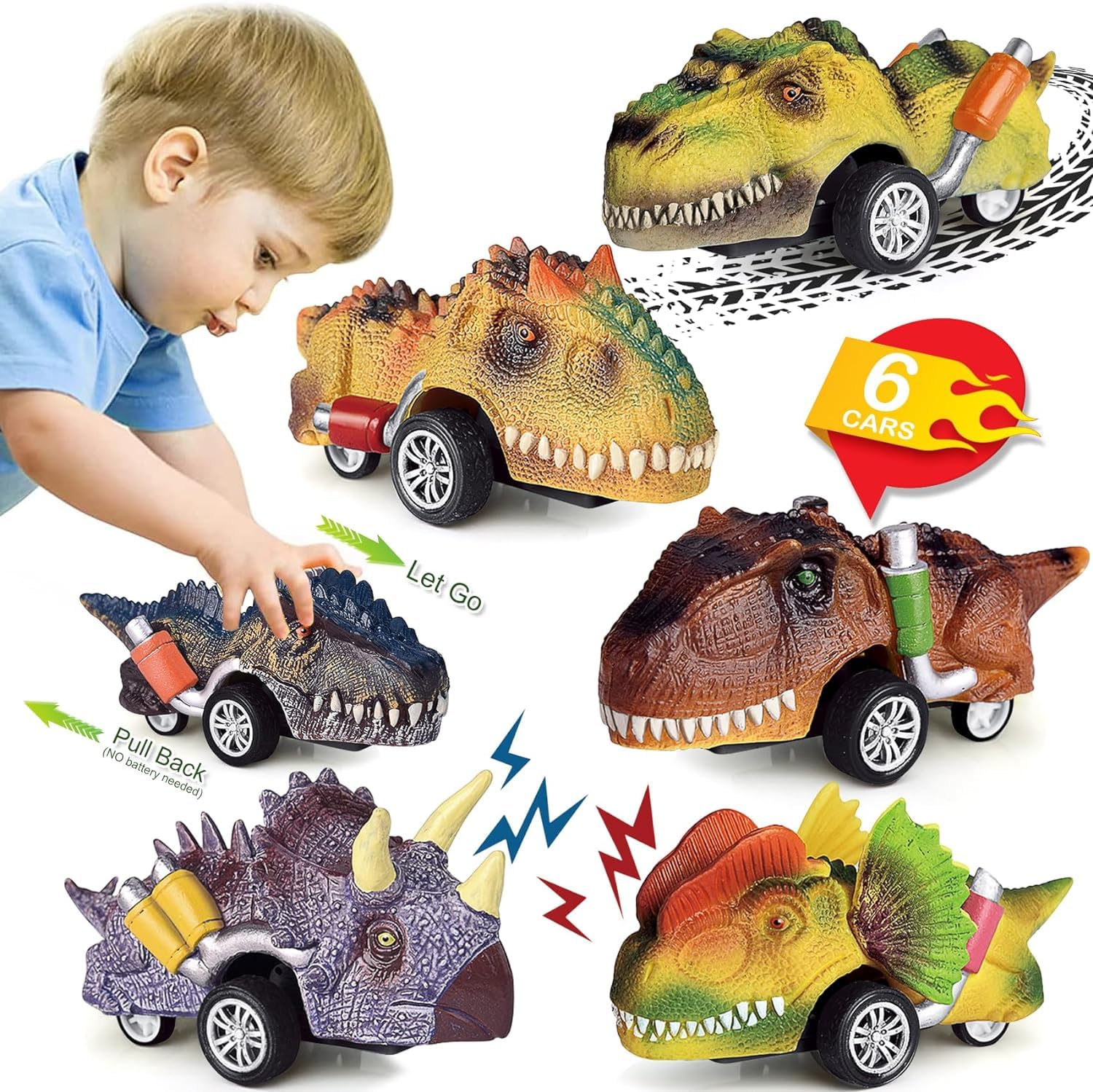 【プルバックカー】プルバック式で、前後に何回か往復させて手を離すと走行します.6種類な恐竜は友達とままごと遊びをすることができます。恐竜や動物の役をしながら、コミュニケーション力を向上、想像力up!【子供が喜ぶプレゼント】】恐竜おもちゃは最近子供たちに特に人気があります。恐竜が大好きな子供たちにとって、恐竜パーティーの記念品、パーティーの飾り、誕生日プレゼント、クリスマスプレゼント、恐竜のテーマのパーティーアイテム、その他の子供向けの祝いのギフトに最適です。【知育おもちゃ】 この恐竜のリターンカーで、子どもたちは想像力と創造力を養いながら、さまざまな種類の恐竜について学ぶことができます。6種類の恐竜の車は、子どもたちが恐竜の世界に入り込み、一緒に恐竜ごっこをしながら冒険をすることができ、コミュニケーション能力も向上させることができます。【材質】優れた無毒のABS材質で、耐久性があります.子供が遊んでも壊れないので小さい子供に素晴らしいプレゼントをお薦めします【子供にちょうど良いサイズ】ミニサイズは約13cmです。子供は握り易いです.外出も持ち運びが便利です.