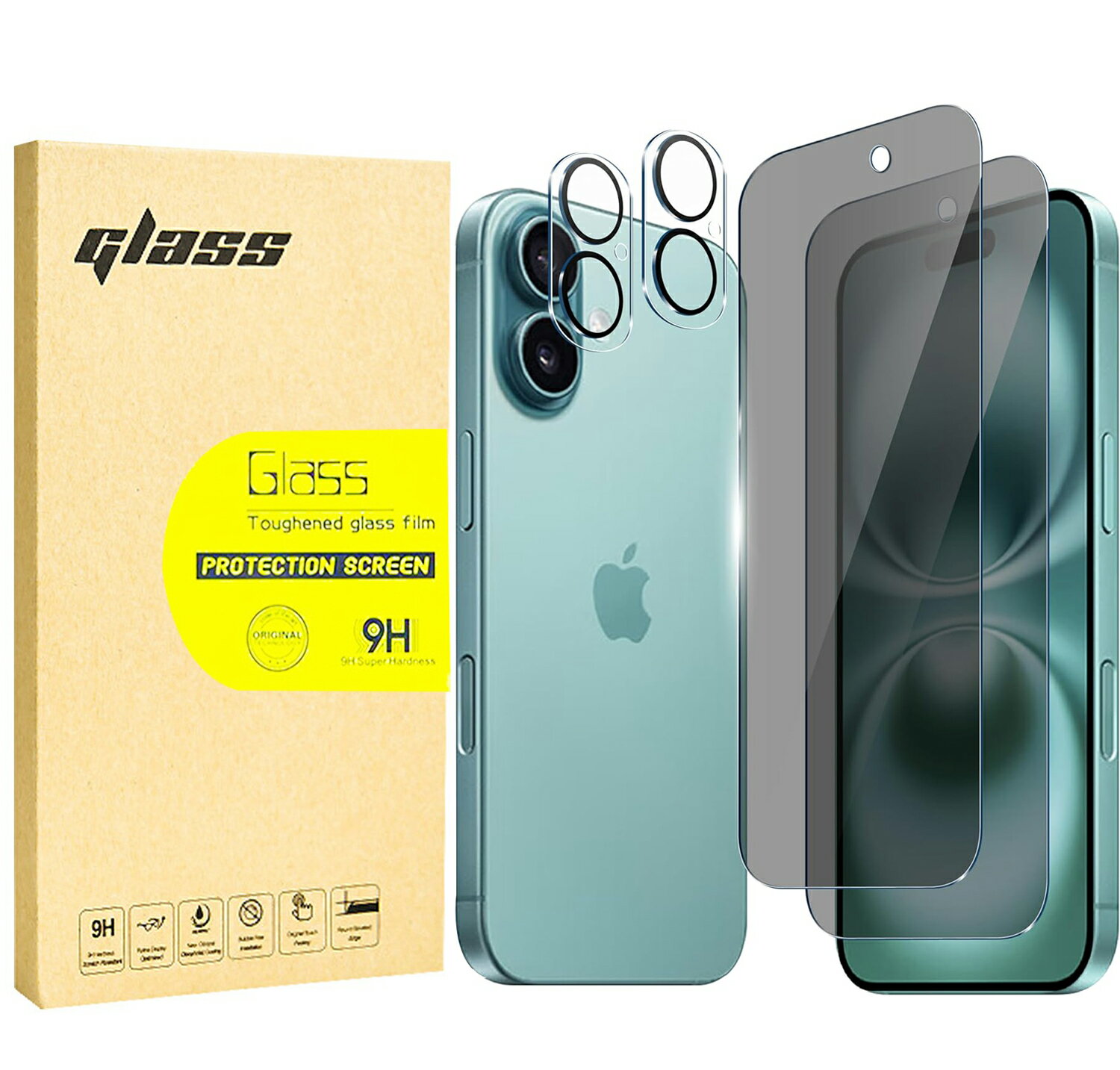 【即納】覗きみ防止フィルム iPhone17 Pro ガラスフィルム+カメラフィルムアイフォン17 覗き見防止強化ガラス 覗き見防止プライバシー保護 簡単貼り付...