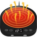 マグカップウォーマー 保温コースター コップ保温 加熱【9段温度設定 最高85℃ 重力センサー付き 静音 防水】1-9H自動電源オフ 13cm広い加熱面 水/お...