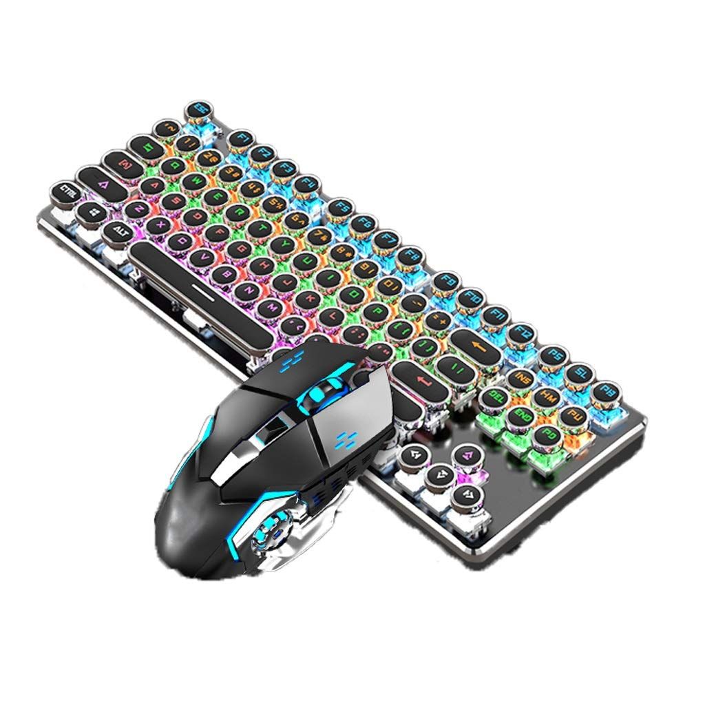 ゲーミングキーボード 複数のカラー87キー有線メタルゲーミングキーボード、ワーキングまたはプライマーゲーム、オフィス機器用USBメカニカルキーボードオフィスキーボード キーボード