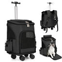 犬猫用ペットキャリーバッグ キャスター付き 車載用ペットバッグ ペットリュック 便利 脱着式車輪 猫バッグ 犬バッグ 折りたたみ 猫 小型犬 散歩 旅行 通院 ...
