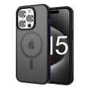 For iPhone 15 Pro 用 ケース 半透明 マグネット搭載 ワイヤレス充電 耐衝撃 耐久性 全面保護 指紋防止 黄ばみなし ストラップホール付き アイフォン15 Pro用 カバー MagSafe対応