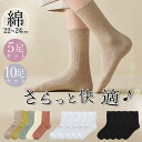 【11日まで最大10%OFFcp】\当日発送/1靴下 ソックス レディース 綿 コットン 無地 綿素材 リブソックス クルー丈 快適 通気性 吸湿性 肌触り 柔...