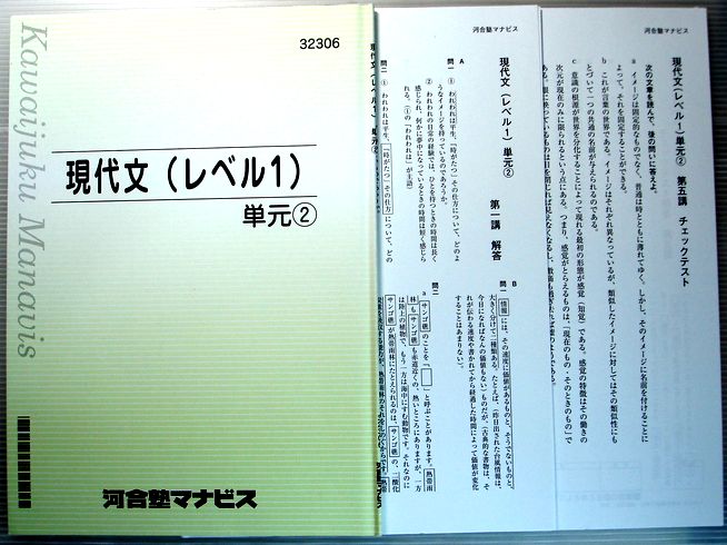 【中古】現代文（レベル1）　単元（2）。 発行所：河合マナビス。商品サイズ：25.7×18.2×0.3cm。28p。 【目次】第一講　文の核—話題と説明—。第二講　文をつなぐ(1)—指示語—。第三講　文をつなぐ(2)—接続語(1)—。第四講...