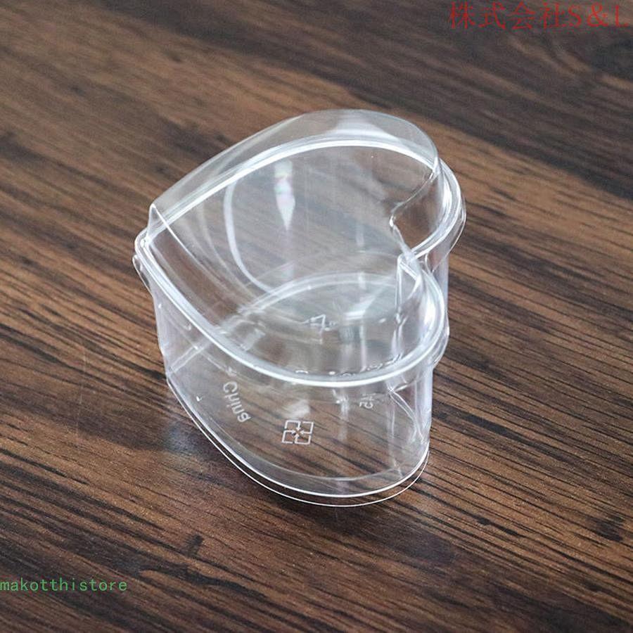 樂天商城 - デザートカップ、100PCSハート型クリアプラスチックムースカップ、ふた付き、プディングミルクティラミスアイスクリームバースデーウェ