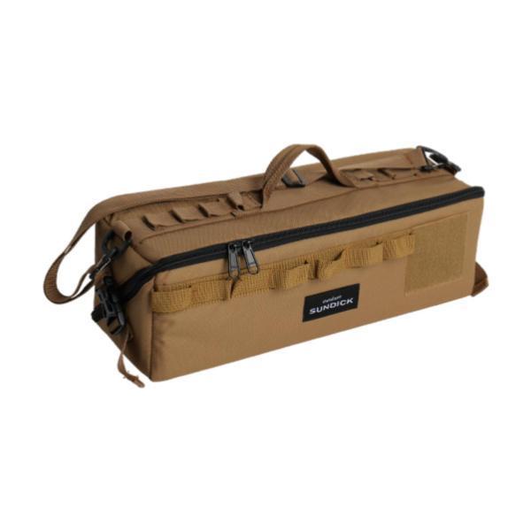 キャンプ用ツールバッグ コンパクト ポータブル ジッパー ツールポーチ テントステークバッグ ブラウン