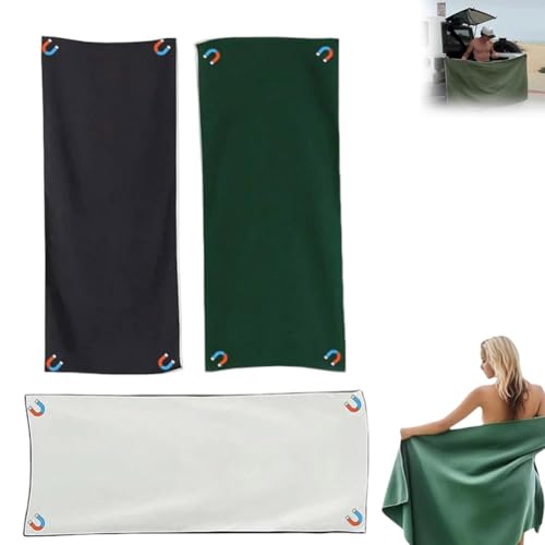 サーファー用マグネットタオル、オーバーサイズ 75インチ x 30インチ マグネットコーナー付きタオル、アウトドアマグネットバスタオル、