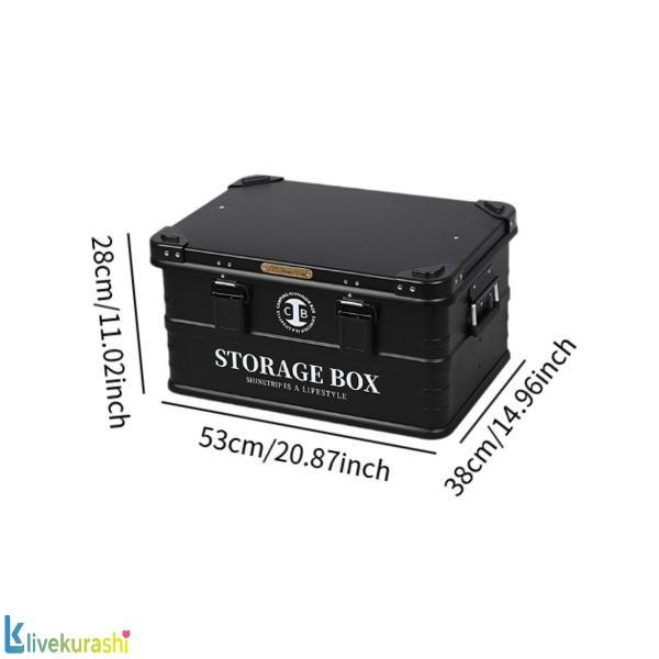 バックパッキングキッチンバーベキュー用の蓋のトランクストレージオーガナイザーコンテナ付きキャンプストレージボックスアルミニウム