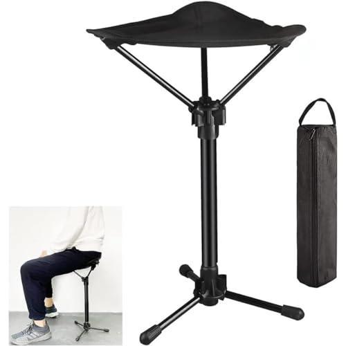 モバイルチェア アウトドアチェア 折りたたみ椅子 3本脚 超軽量 スタンディングチェア キャンプ椅子 伸..