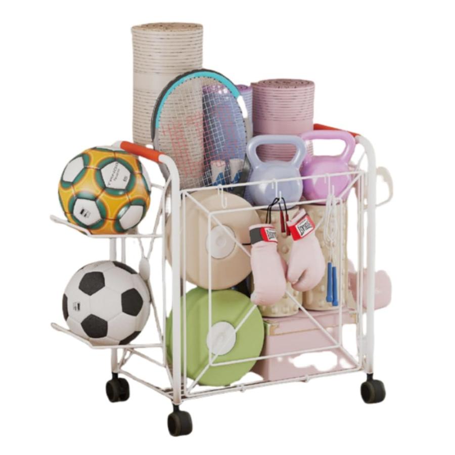 ヨガマット収納ラック ホームジム収納ラック ダンベル収納ラックボール収納ラック 多機能 キャスター付..