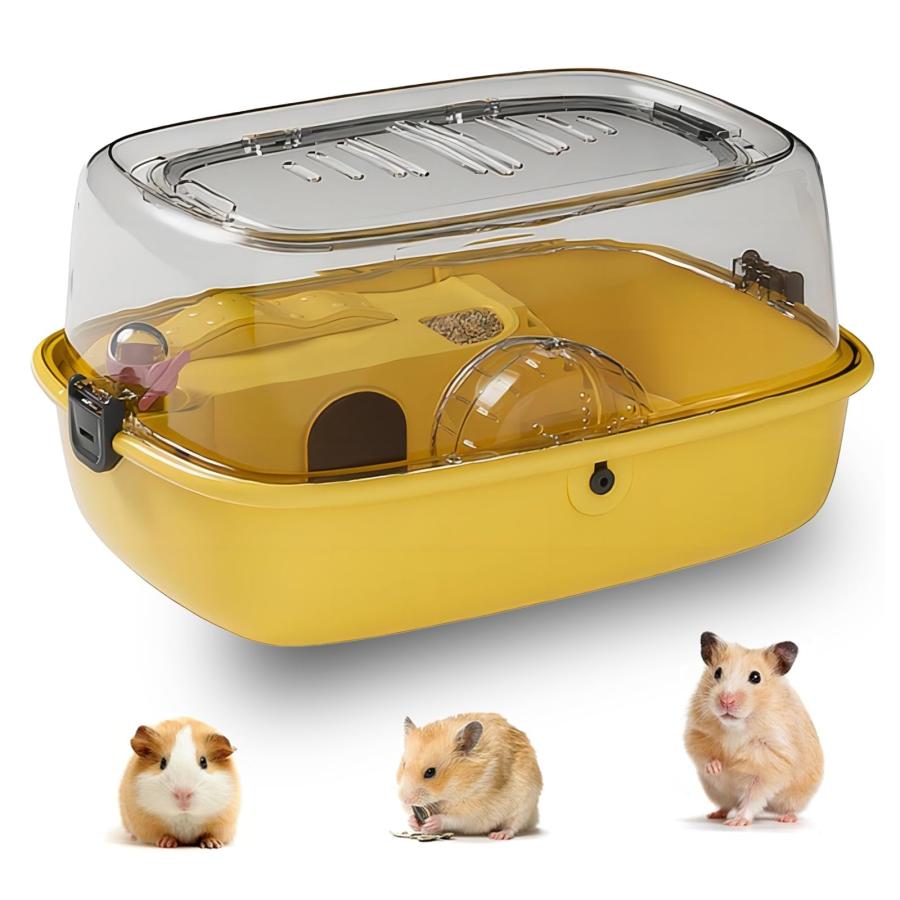 ハムスター ケージ 小動物 ケージ セット 透明ハムスターケージ 通気性 アクリル小動物 ケージ 持ち運..