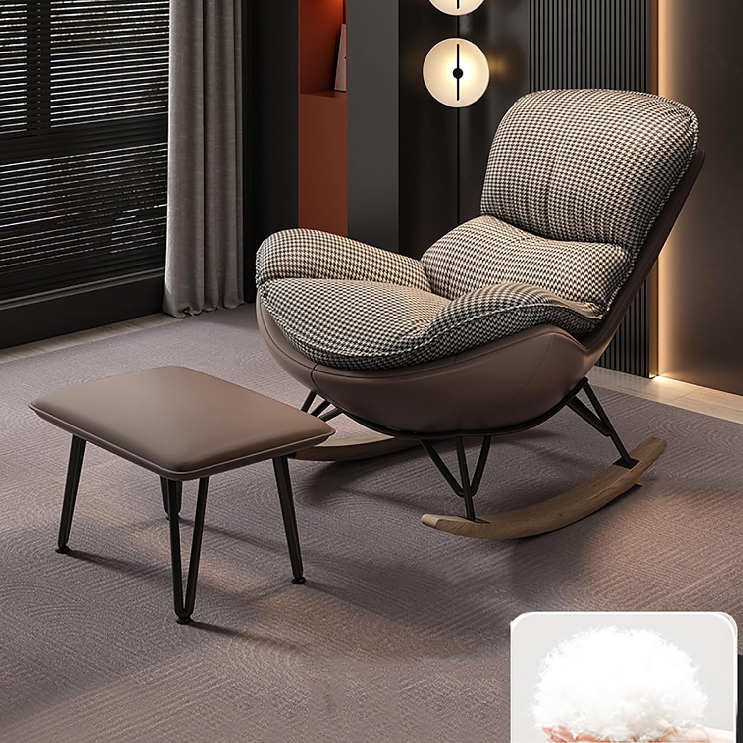 リクライニングチェア フットレスト付き ロッキングチェア 大きい リラックスチェア ラウンジチェア 椅子 リクライニング リビングルー