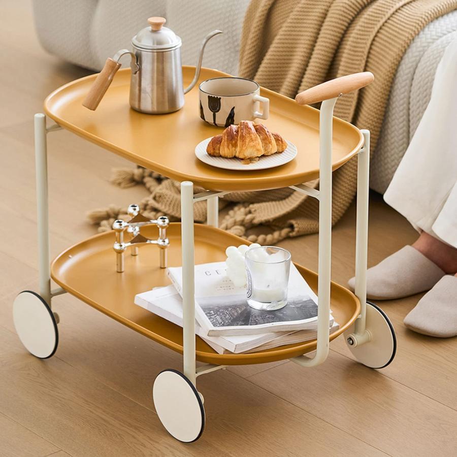 センターテーブル、モダンなコーヒー テーブル ソファー テーブル カート モバイル コーヒー テーブル ..