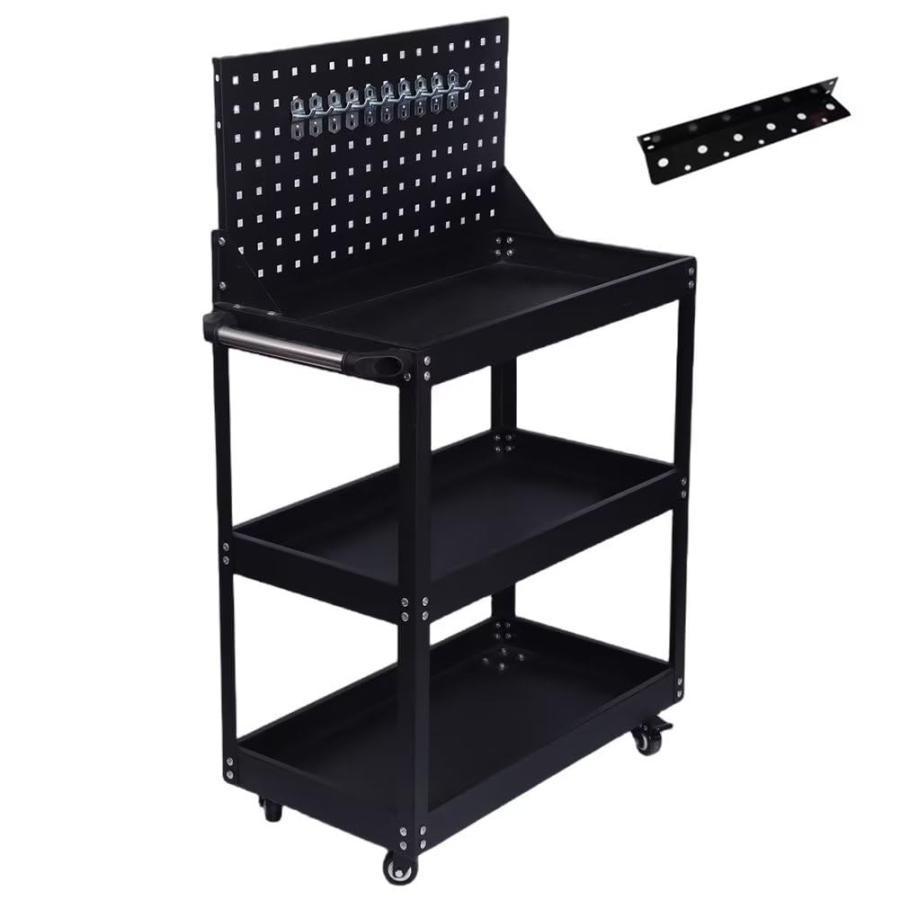 ツールワゴン ツールカート 工具ワゴン 工具カート 3段 ドライバーホルダー キャスター付 耐荷重165KG ..