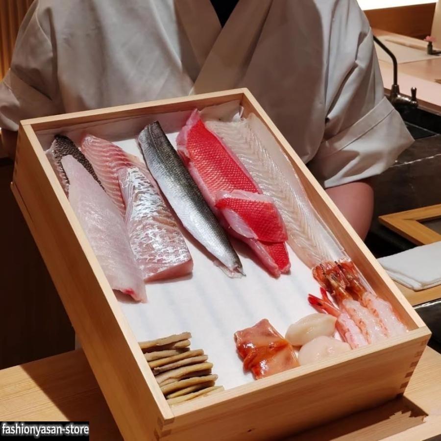666-MARTの木製・アクリル製 蓋付きすし桶 ネタ箱 寿司材料箱 すし道具 寿司? 家庭用・商業用（寿司店・厨房・酒店・餐?適用）｜アングル3