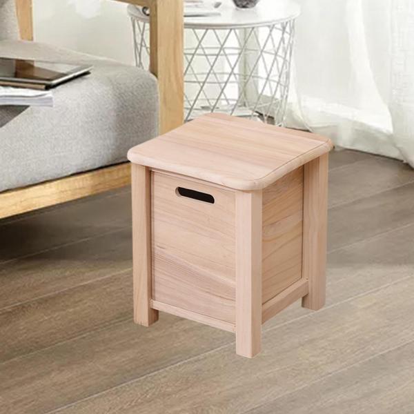 Rakuten - 木製フットスツール 引き出し付き 座っているフットスツール 屋内屋外ホーム寮用 30cmx30cmx35cm