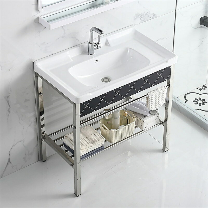 流し台 ガーデンシンク 屋外 流し台 キッチンシンク ステンレス製簡易流し台 大容量自立型シンク 業務用厨房簡易流し台 洗面所 ホットおよびコールド蛇口付き 高さ83m 置き場付き 簡単取付 アウトドアに適 101*48*83CM